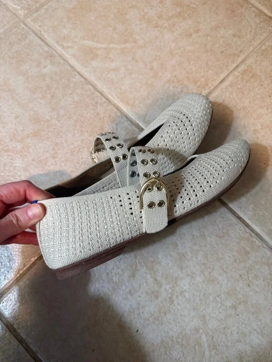 Rothy's The Max Buckle Mary Jane - Off White Mesh Size 8 - Picture 3 of 6